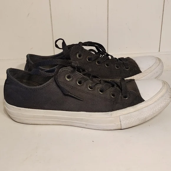 Converse All Star Chuck Taylor II Lunarlon Men's Sz 6 Black White Low Tops - Picture 3 of 13